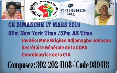 Mme Adjamagbo Brigitte rassure la Diaspora.