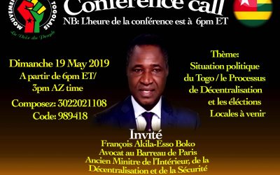 CONFÉRENCE CALL:n diamanche 19 Mai 2019